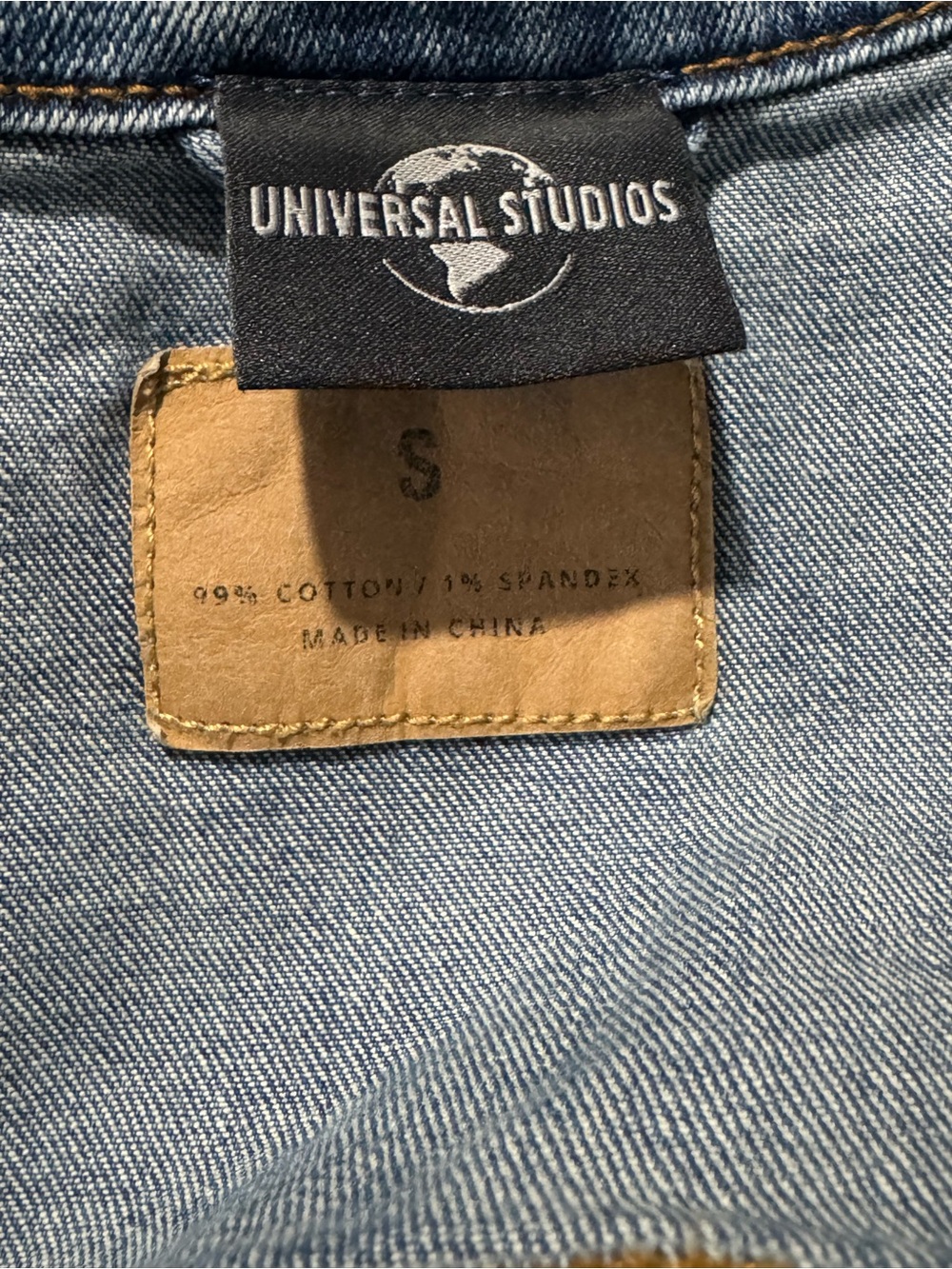 Universal Studios Neon Logo Light Wash Denim Jean Jacket - Picture 2 of 7